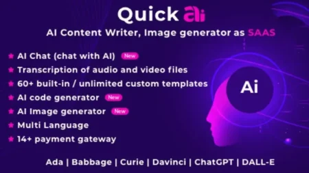 QuickAI OpenAI - ChatGPT - AI Writing Assistant and Content Creator as SaaS