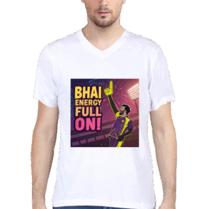 IPL Fan Edition Male V-Neck T-Shirt – White